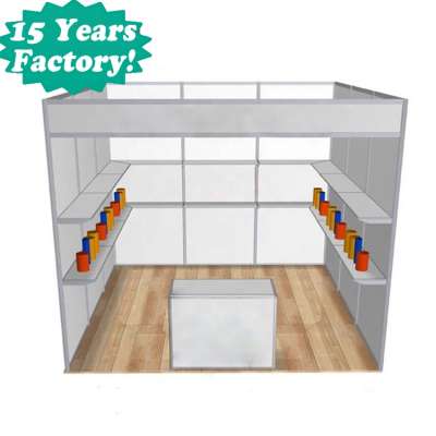 3x3m partition shell scheme  online trade show event booth with shelves