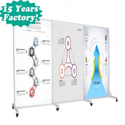 Folding Temporary partitions Art Display Aluminum Frame For Exhibition Art Show with wheels